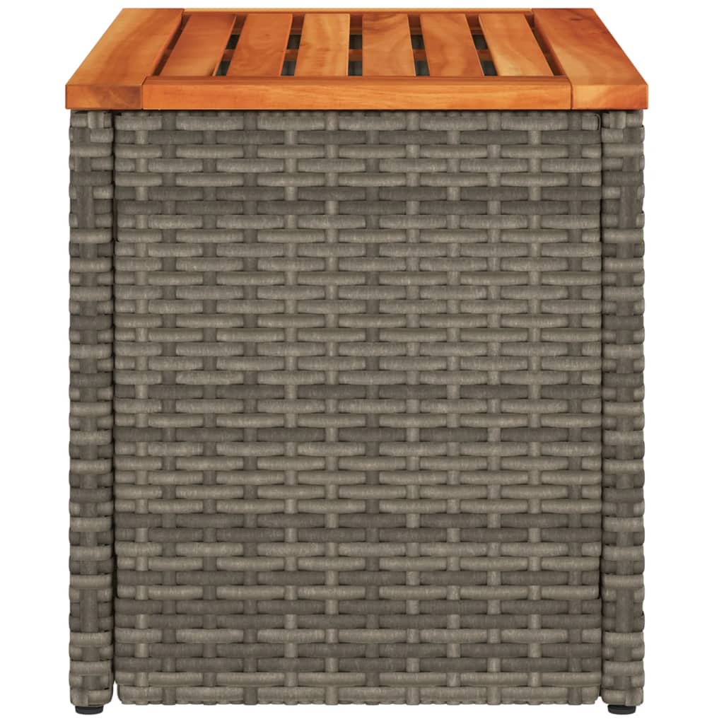 Tuinbijzettafels 2 st 55x34x37 cm poly rattan en hout grijs is nu te koop bij PeponiXL, paradijselijk wonen!