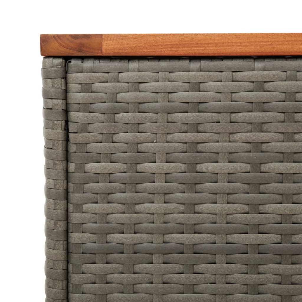 Tuinbijzettafels 2 st 55x34x37 cm poly rattan en hout grijs is nu te koop bij PeponiXL, paradijselijk wonen!