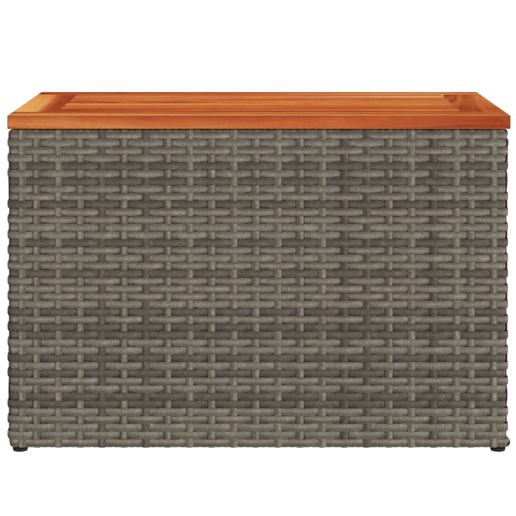 Tuinbijzettafels 2 st 55x34x37 cm poly rattan en hout grijs is nu te koop bij PeponiXL, paradijselijk wonen!