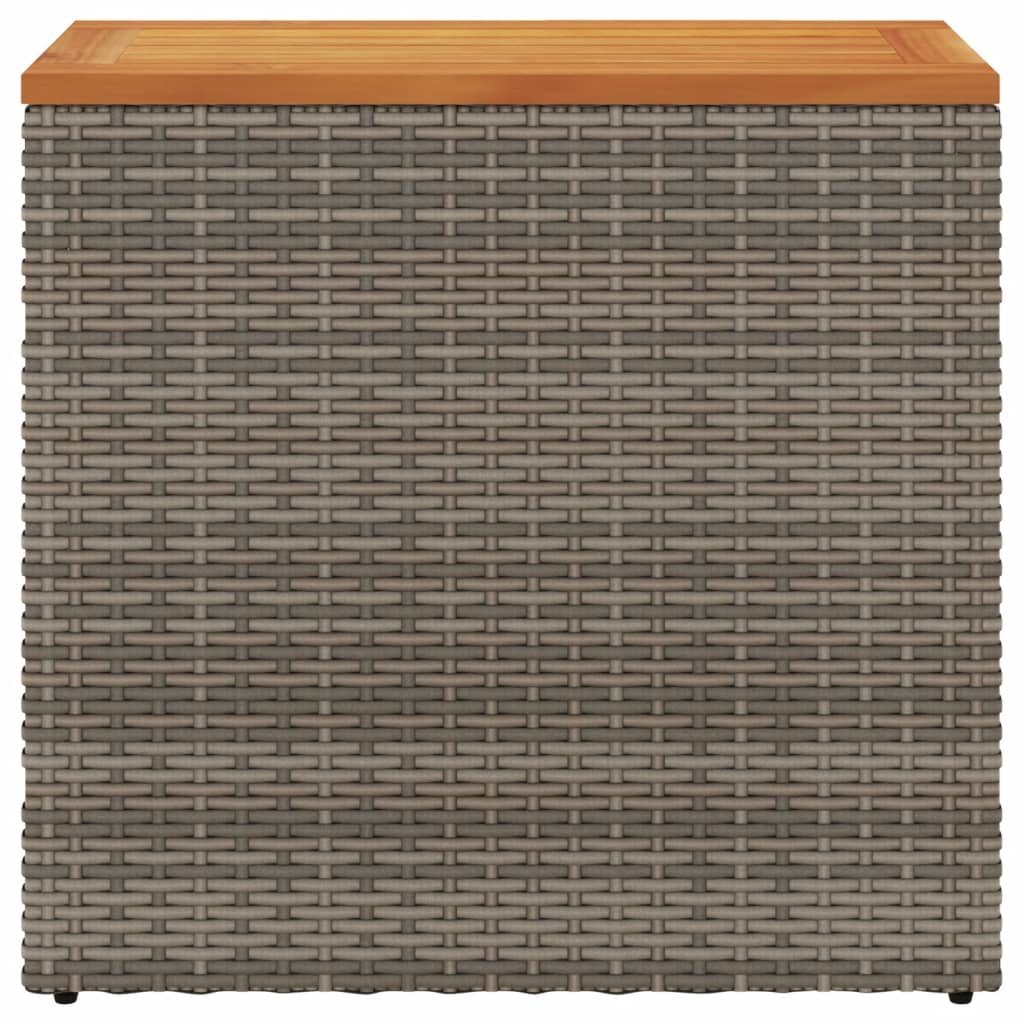 Tuinbijzettafel met houten blad 58x27,5x55 cm poly rattan grijs is nu te koop bij PeponiXL, paradijselijk wonen!