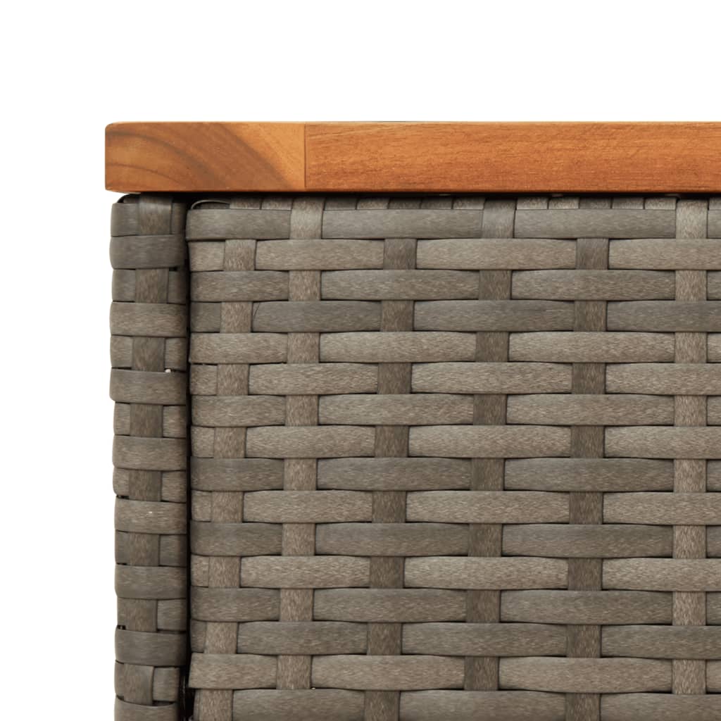 Tuinbijzettafel met houten blad 58x27,5x55 cm poly rattan grijs is nu te koop bij PeponiXL, paradijselijk wonen!