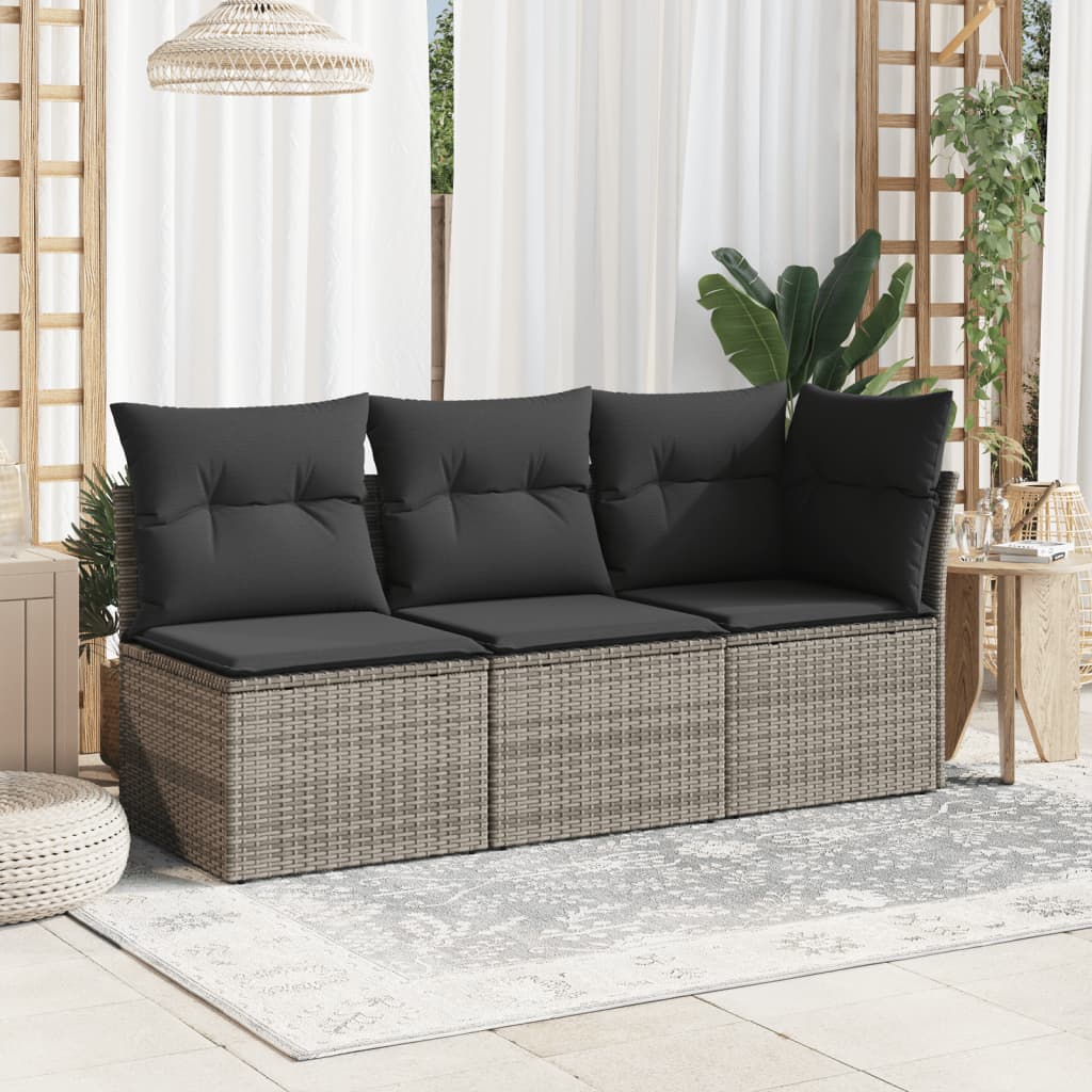 Tuinstoel zonder armleuning met kussens poly rattan grijs is nu te koop bij PeponiXL, paradijselijk wonen!