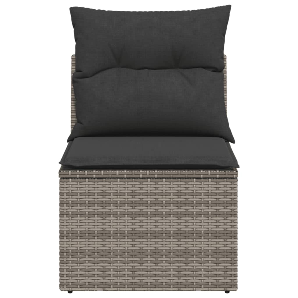 Tuinstoel zonder armleuning met kussens poly rattan grijs is nu te koop bij PeponiXL, paradijselijk wonen!