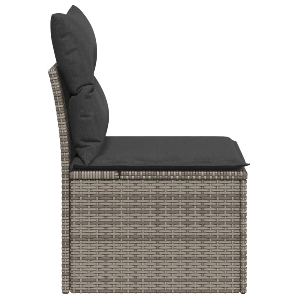 Tuinstoel zonder armleuning met kussens poly rattan grijs is nu te koop bij PeponiXL, paradijselijk wonen!
