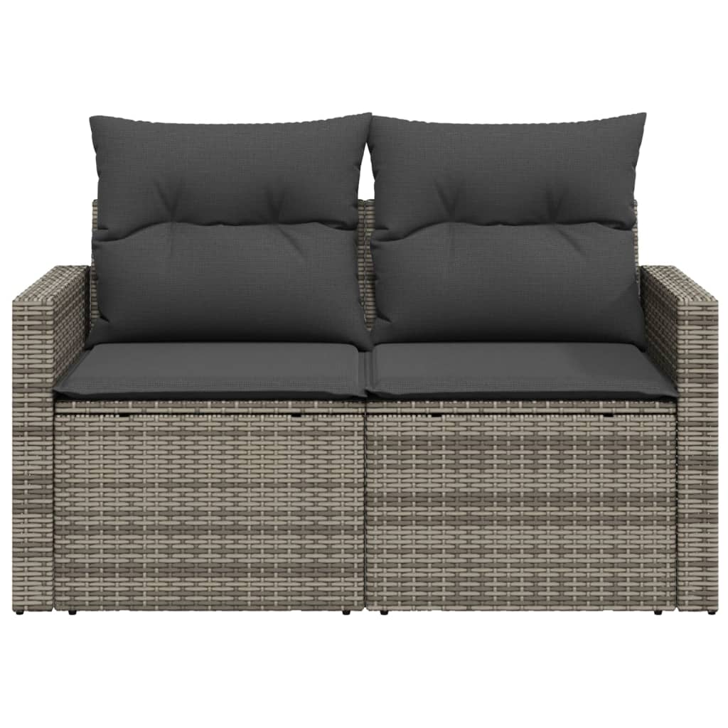 Tuinbank 2-zits met kussens poly rattan grijs is nu te koop bij PeponiXL, paradijselijk wonen!