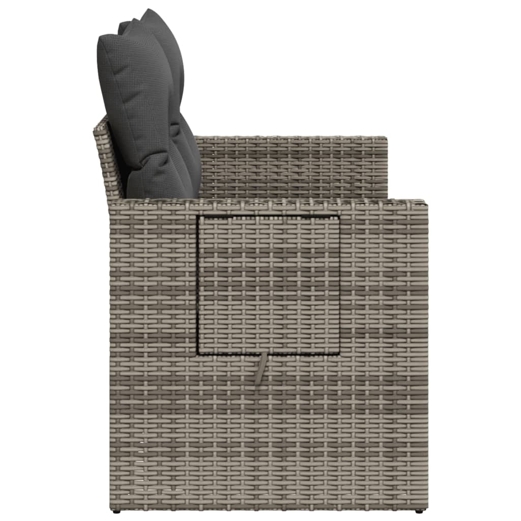 Tuinbank 2-zits met kussens poly rattan grijs is nu te koop bij PeponiXL, paradijselijk wonen!