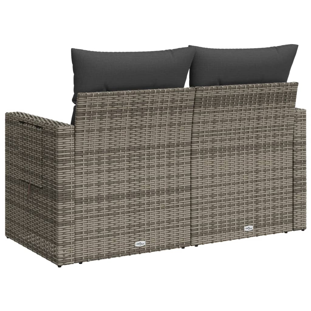 Tuinbank 2-zits met kussens poly rattan grijs is nu te koop bij PeponiXL, paradijselijk wonen!