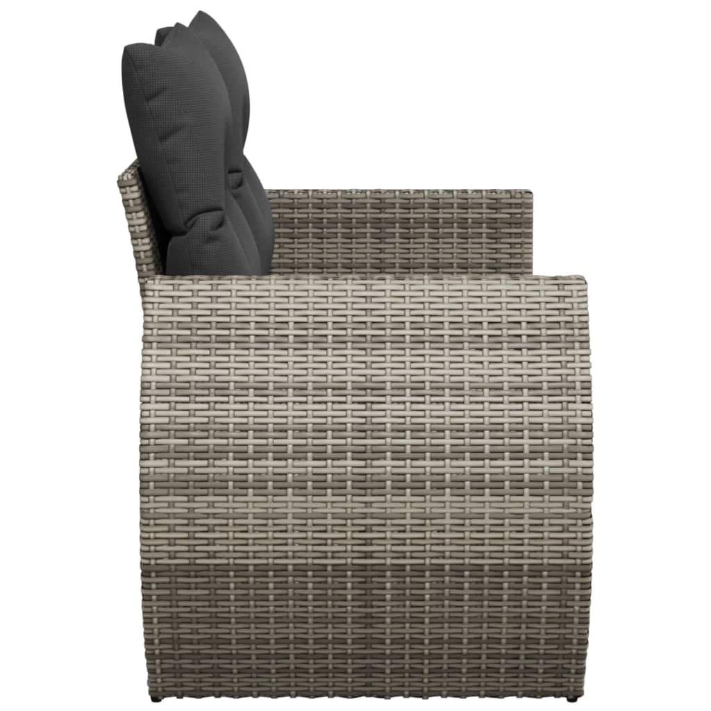Tuinbank 2-zits met kussens poly rattan grijs is nu te koop bij PeponiXL, paradijselijk wonen!
