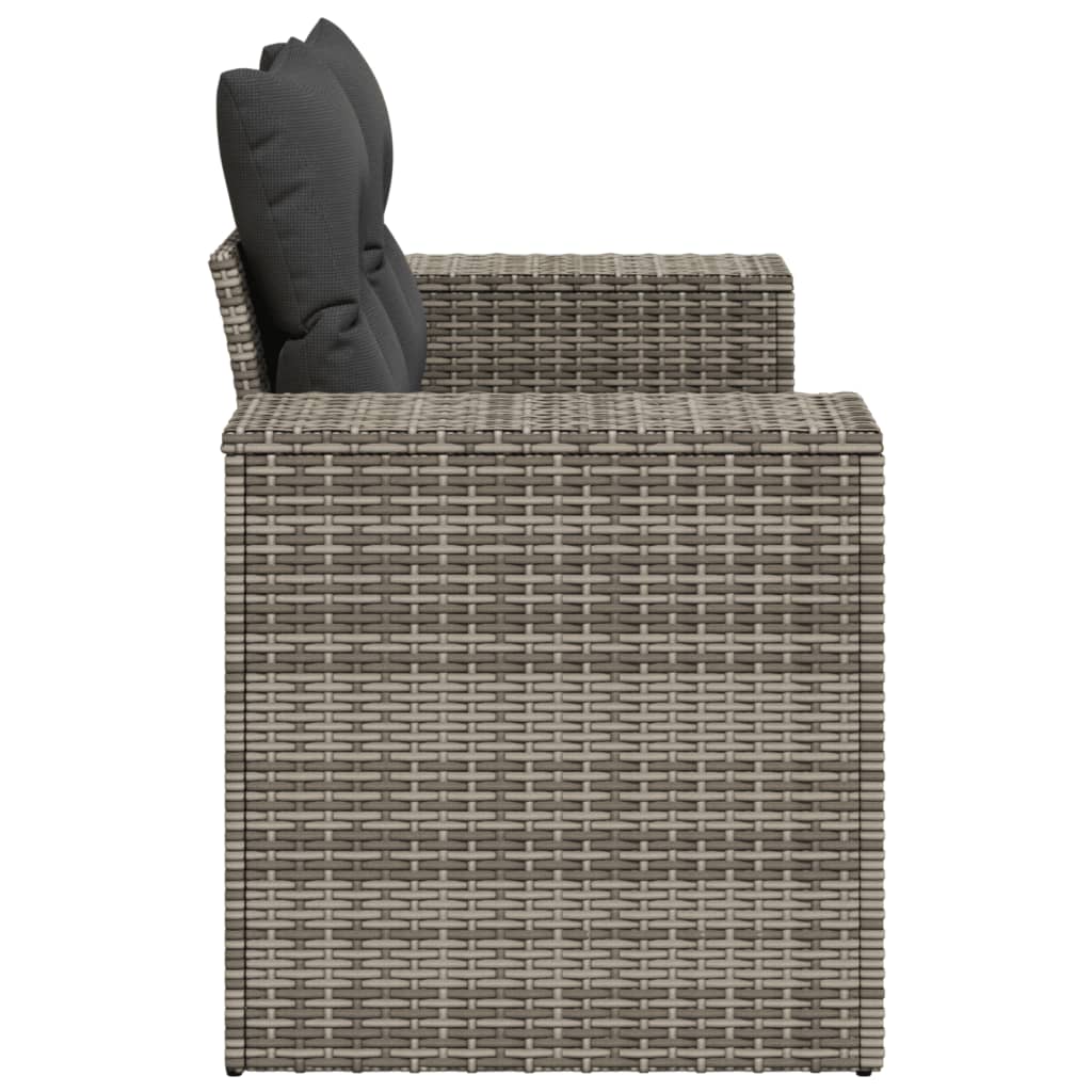 Tuinbank 2-zits met kussens poly rattan grijs is nu te koop bij PeponiXL, paradijselijk wonen!