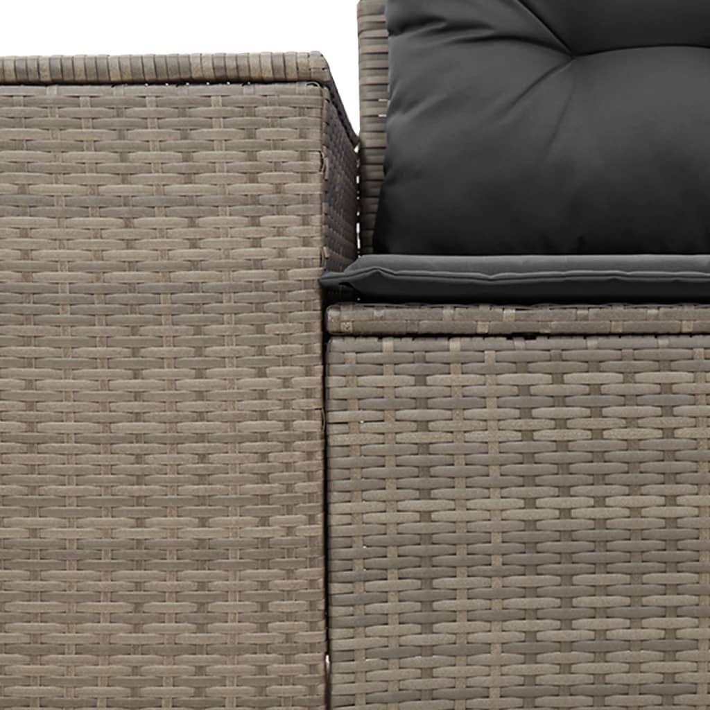 Tuinbank 2-zits met kussens poly rattan grijs is nu te koop bij PeponiXL, paradijselijk wonen!