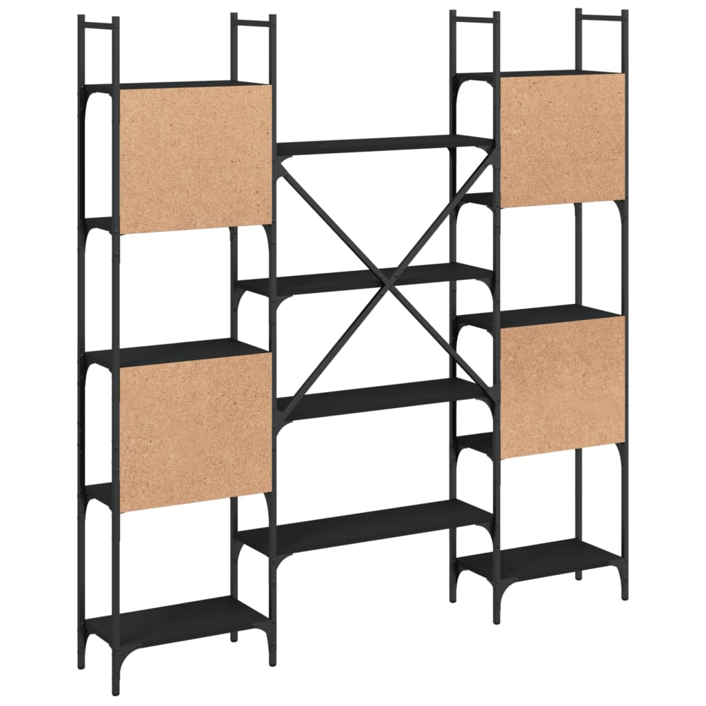 Boekenkast 155,5x24x166,5 cm bewerkt hout zwart is nu te koop bij PeponiXL, paradijselijk wonen!