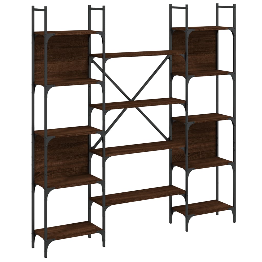 Boekenkast 155,5x24x166,5 cm bewerkt hout bruin eikenkleur is nu te koop bij PeponiXL, paradijselijk wonen!