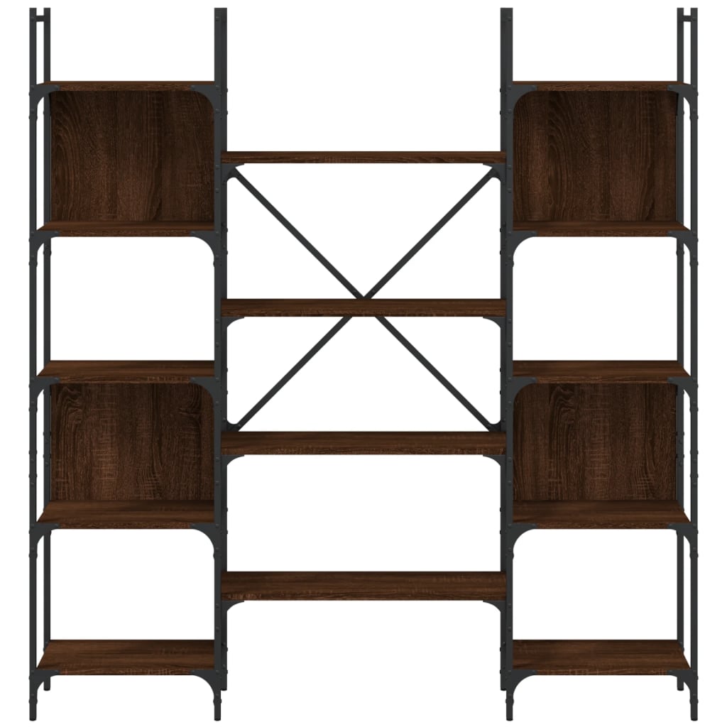 Boekenkast 155,5x24x166,5 cm bewerkt hout bruin eikenkleur is nu te koop bij PeponiXL, paradijselijk wonen!