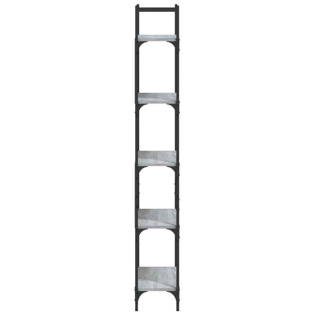 Boekenkast 5-laags 60,5x24x166,5 cm bewerkt hout grijs sonoma is nu te koop bij PeponiXL, paradijselijk wonen!