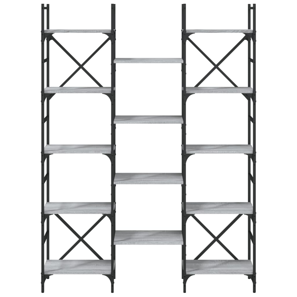 Boekenkast 127,5x28,5x172,5 cm bewerkt hout grijs sonoma eiken is nu te koop bij PeponiXL, paradijselijk wonen!