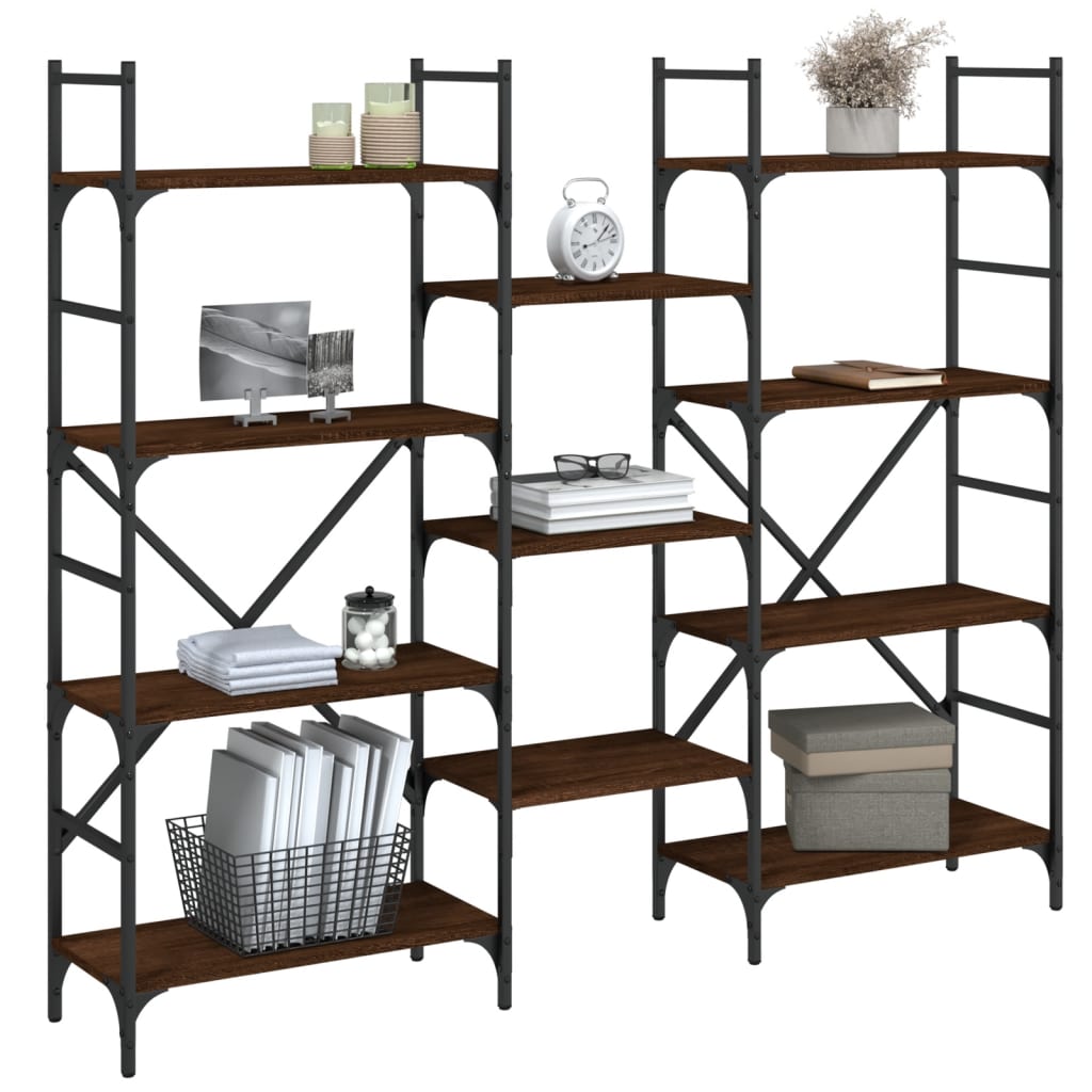 Boekenkast 160x28,5x136,5 cm bewerkt hout bruin eikenkleur is nu te koop bij PeponiXL, paradijselijk wonen!