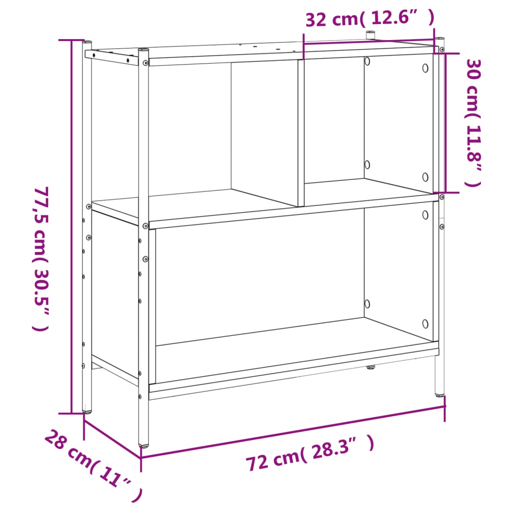 Boekenkast 72x28x77,5 cm bewerkt hout zwart is nu te koop bij PeponiXL, paradijselijk wonen!