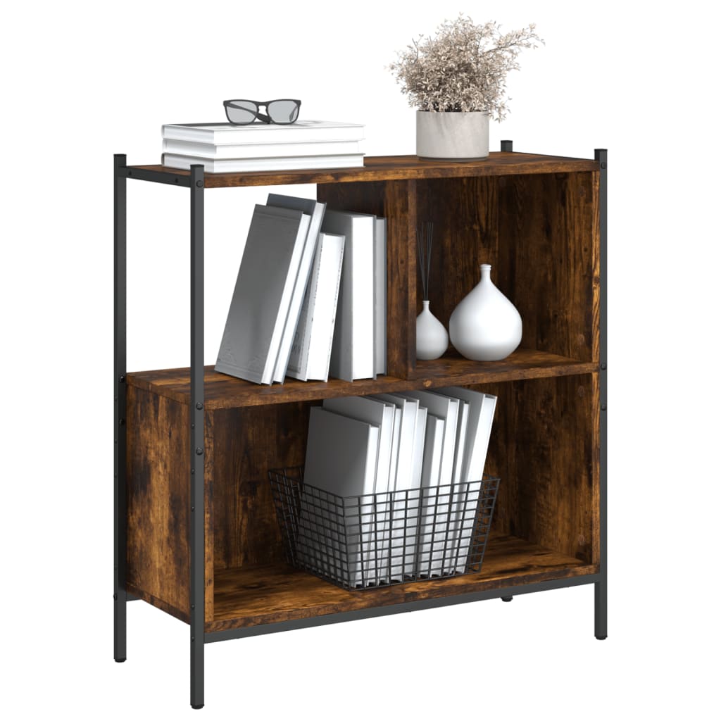 Boekenkast 72x28x77,5 cm bewerkt hout gerookt eikenkleurig is nu te koop bij PeponiXL, paradijselijk wonen!