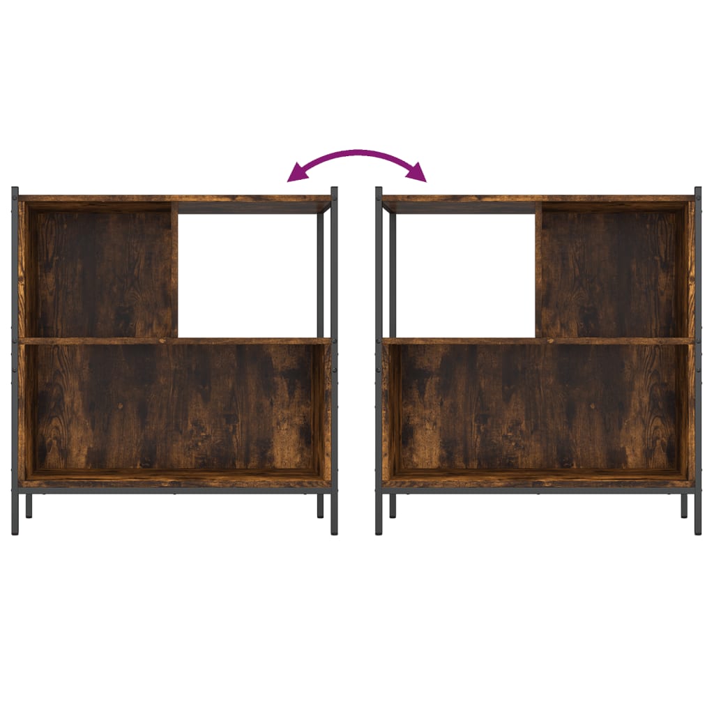 Boekenkast 72x28x77,5 cm bewerkt hout gerookt eikenkleurig is nu te koop bij PeponiXL, paradijselijk wonen!