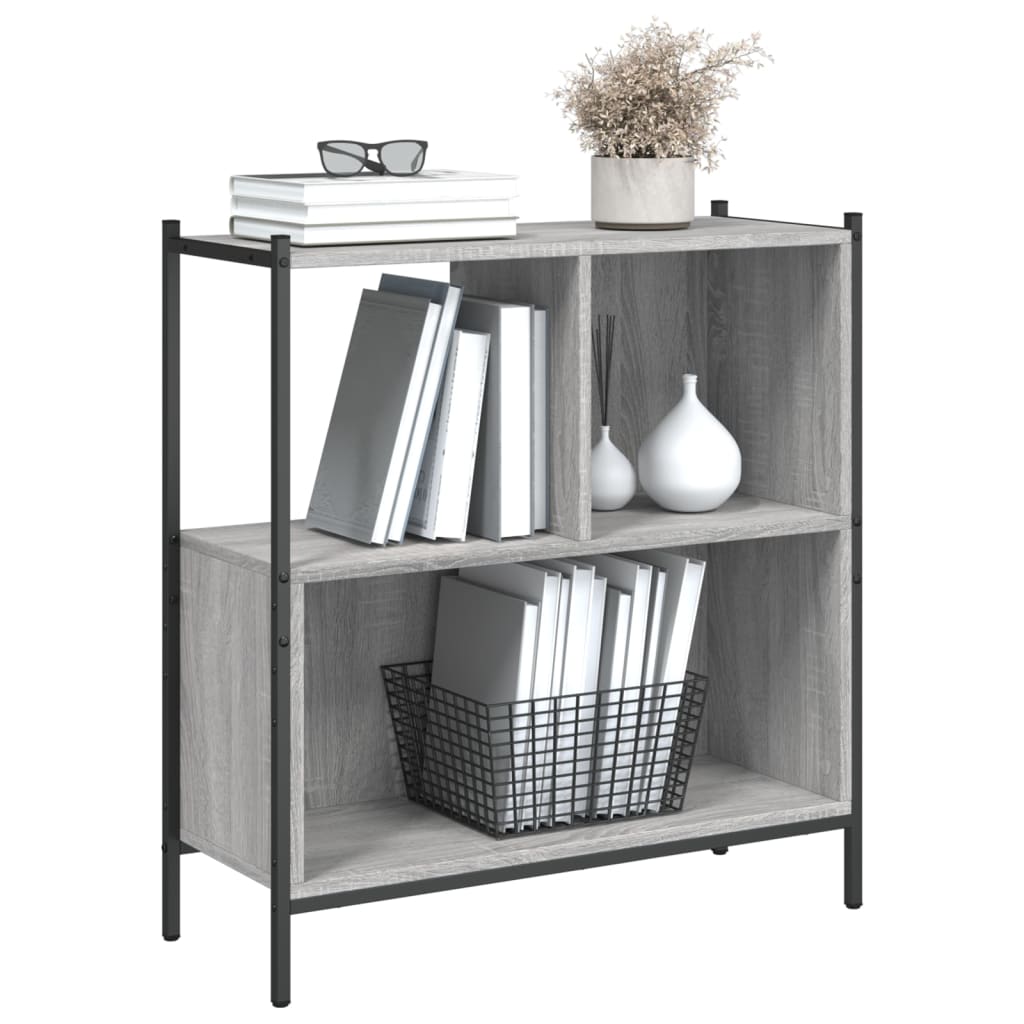 Boekenkast 72x28x77,5 cm bewerkt hout grijs sonoma eikenkleur is nu te koop bij PeponiXL, paradijselijk wonen!