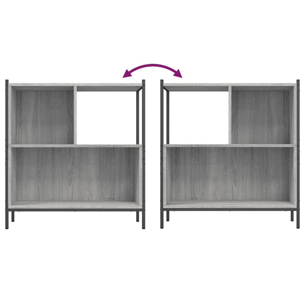 Boekenkast 72x28x77,5 cm bewerkt hout grijs sonoma eikenkleur is nu te koop bij PeponiXL, paradijselijk wonen!