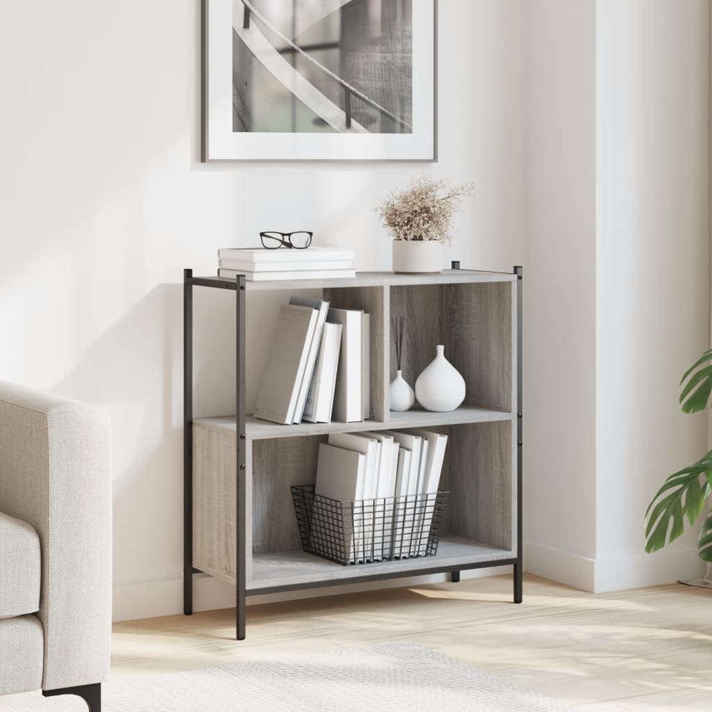 Boekenkast 72x28x77,5 cm bewerkt hout grijs sonoma eikenkleur is nu te koop bij PeponiXL, paradijselijk wonen!