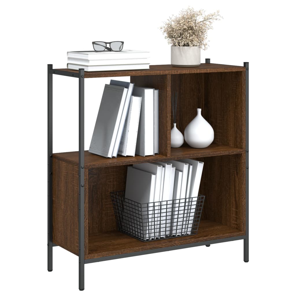 Boekenkast 72x28x77,5 cm bewerkt hout bruin eikenkleur is nu te koop bij PeponiXL, paradijselijk wonen!