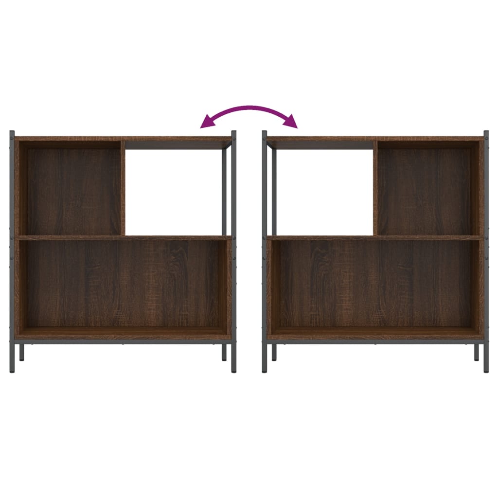 Boekenkast 72x28x77,5 cm bewerkt hout bruin eikenkleur is nu te koop bij PeponiXL, paradijselijk wonen!