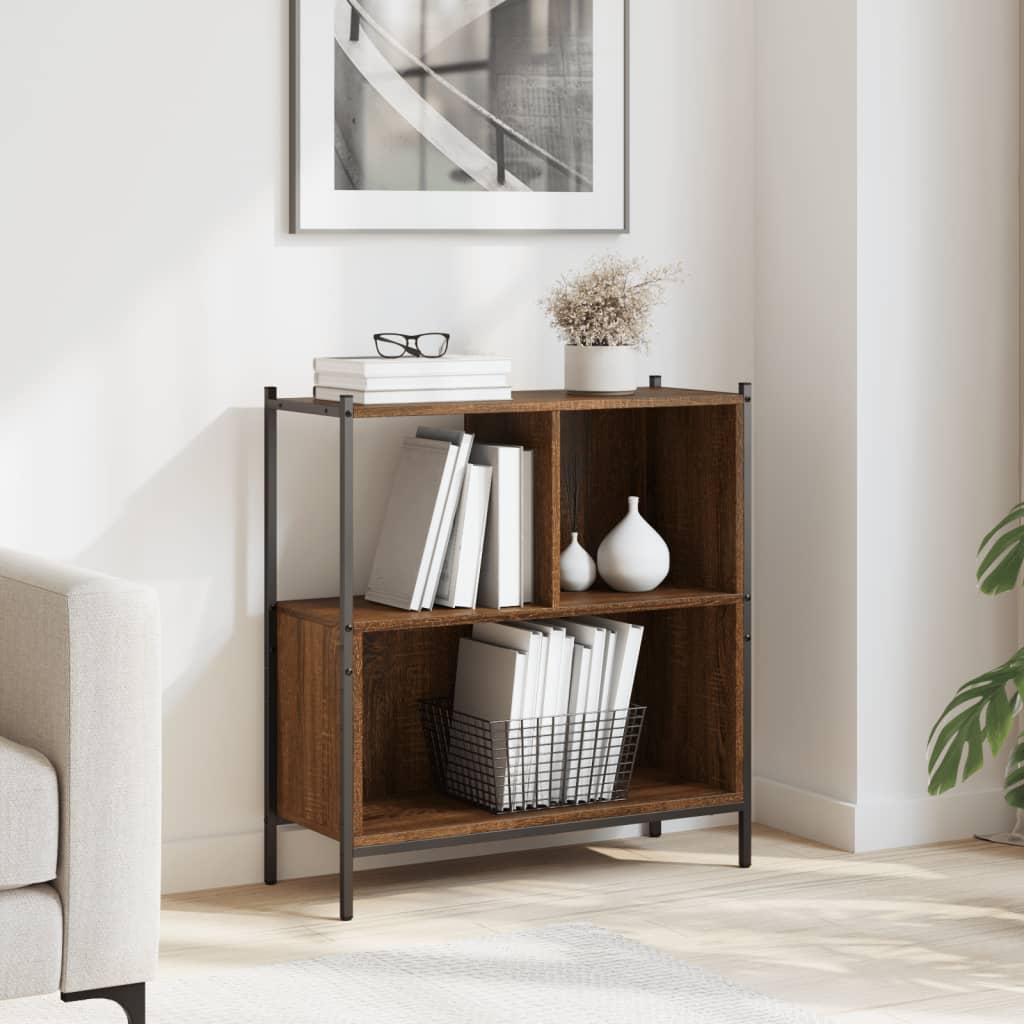Boekenkast 72x28x77,5 cm bewerkt hout bruin eikenkleur is nu te koop bij PeponiXL, paradijselijk wonen!