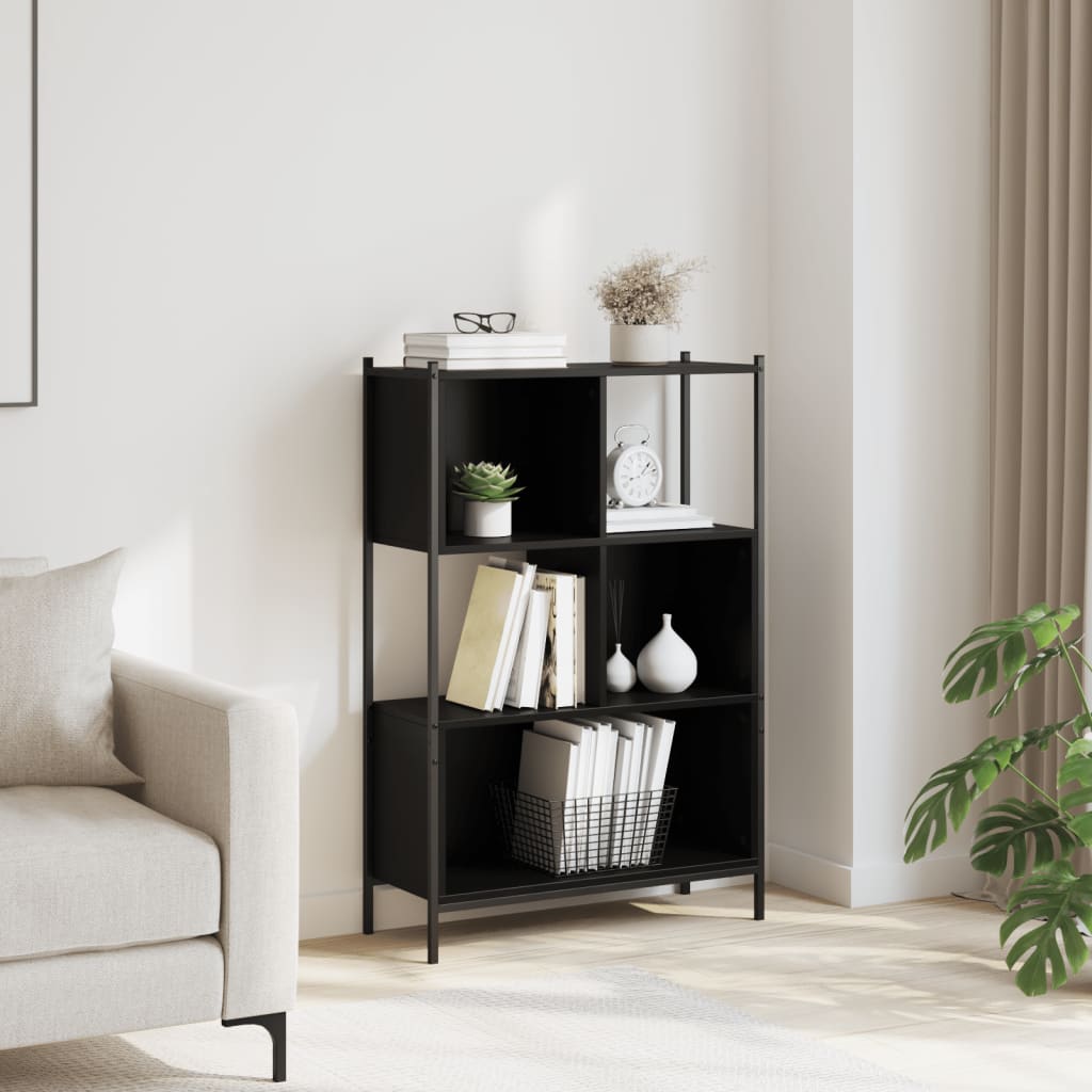 Boekenkast 72x28x109 cm bewerkt hout zwart is nu te koop bij PeponiXL, paradijselijk wonen!