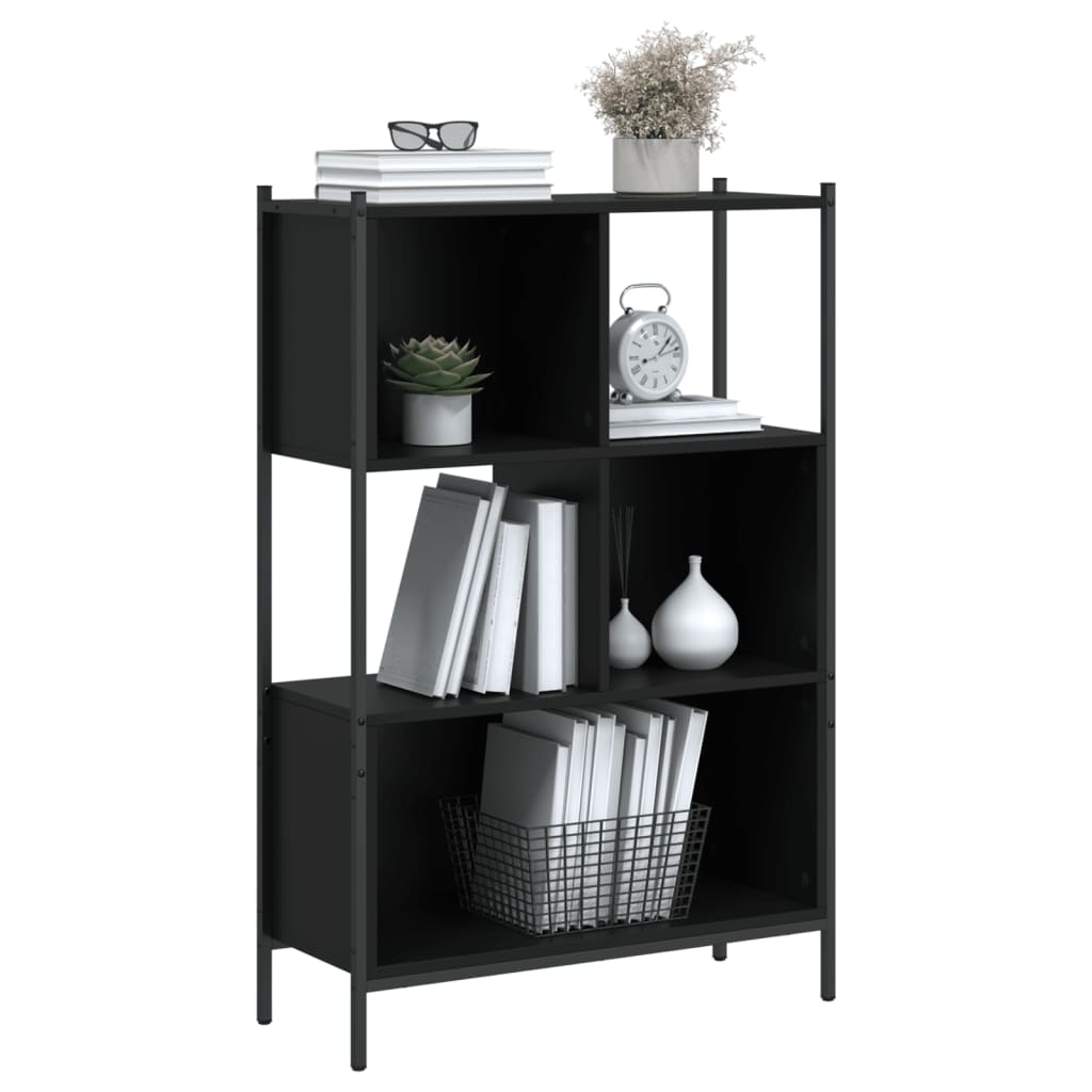 Boekenkast 72x28x109 cm bewerkt hout zwart is nu te koop bij PeponiXL, paradijselijk wonen!
