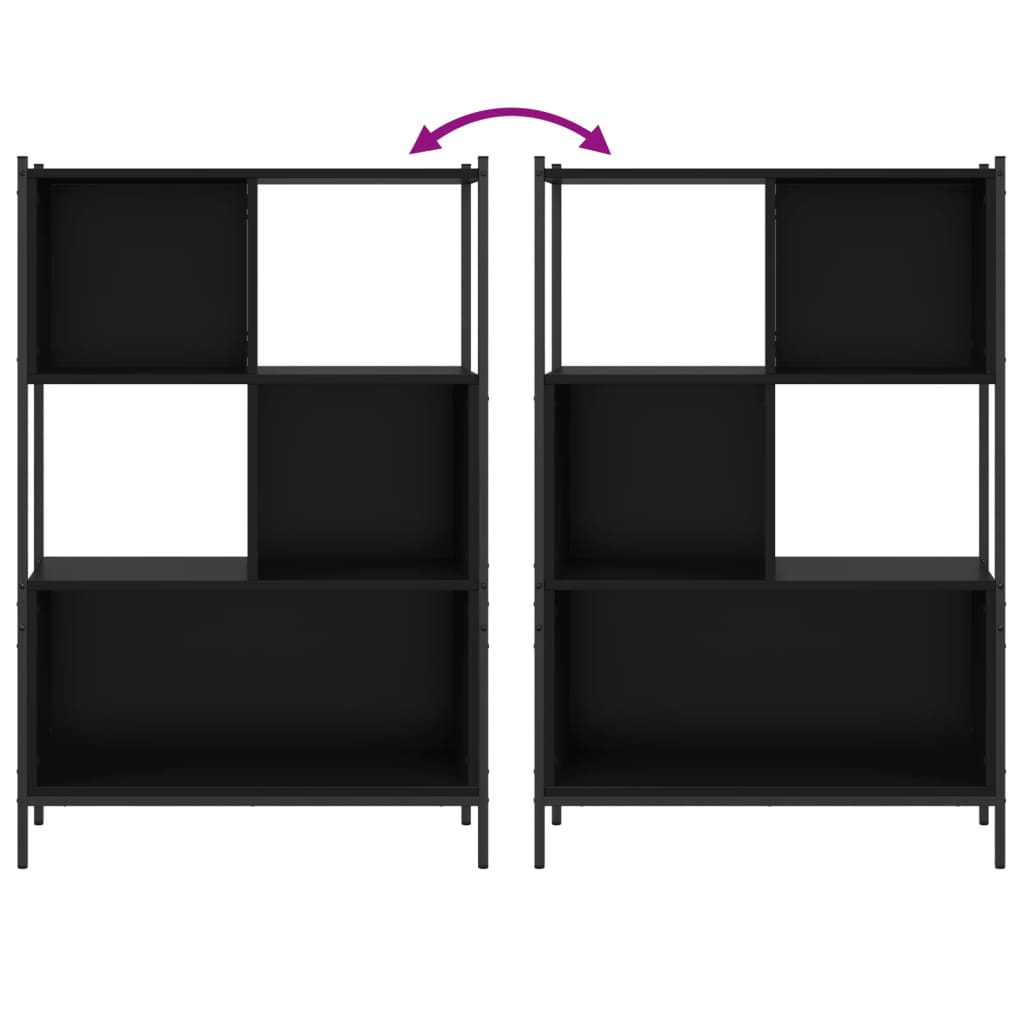 Boekenkast 72x28x109 cm bewerkt hout zwart is nu te koop bij PeponiXL, paradijselijk wonen!
