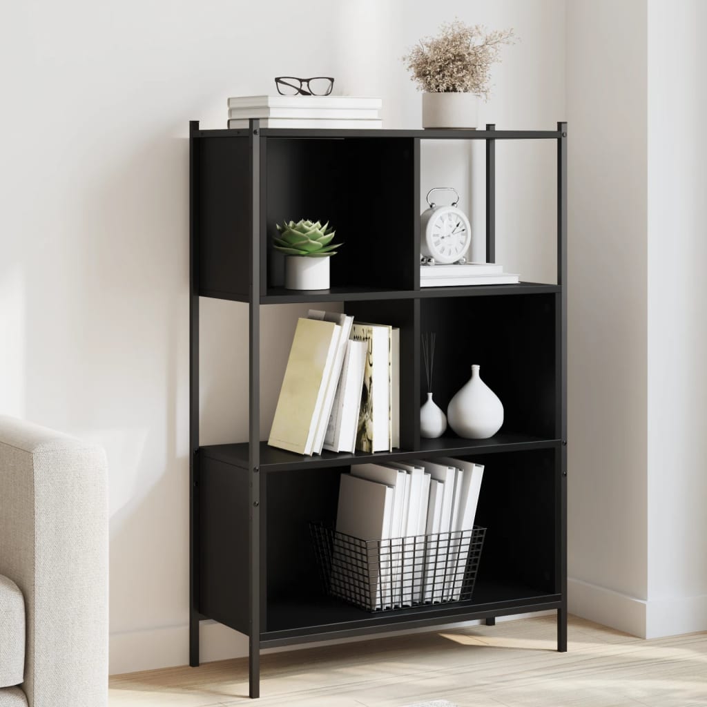 Boekenkast 72x28x109 cm bewerkt hout zwart is nu te koop bij PeponiXL, paradijselijk wonen!