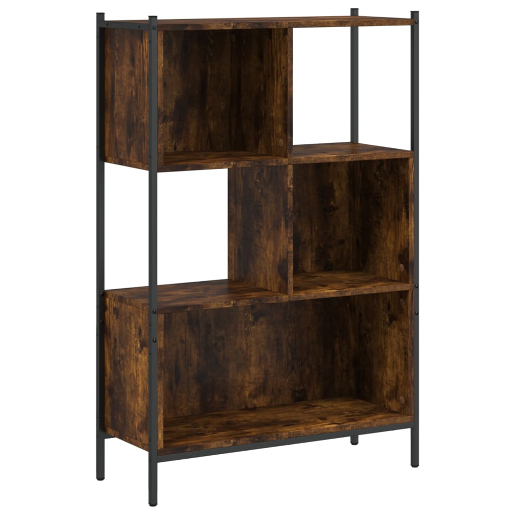 Boekenkast 72x28x109 cm bewerkt hout gerookt eikenkleurig is nu te koop bij PeponiXL, paradijselijk wonen!