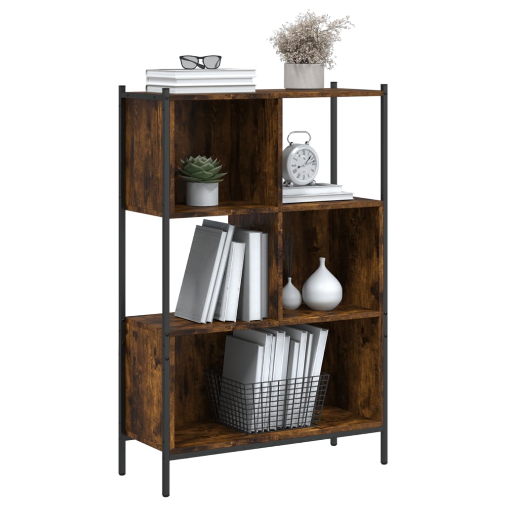 Boekenkast 72x28x109 cm bewerkt hout gerookt eikenkleurig is nu te koop bij PeponiXL, paradijselijk wonen!