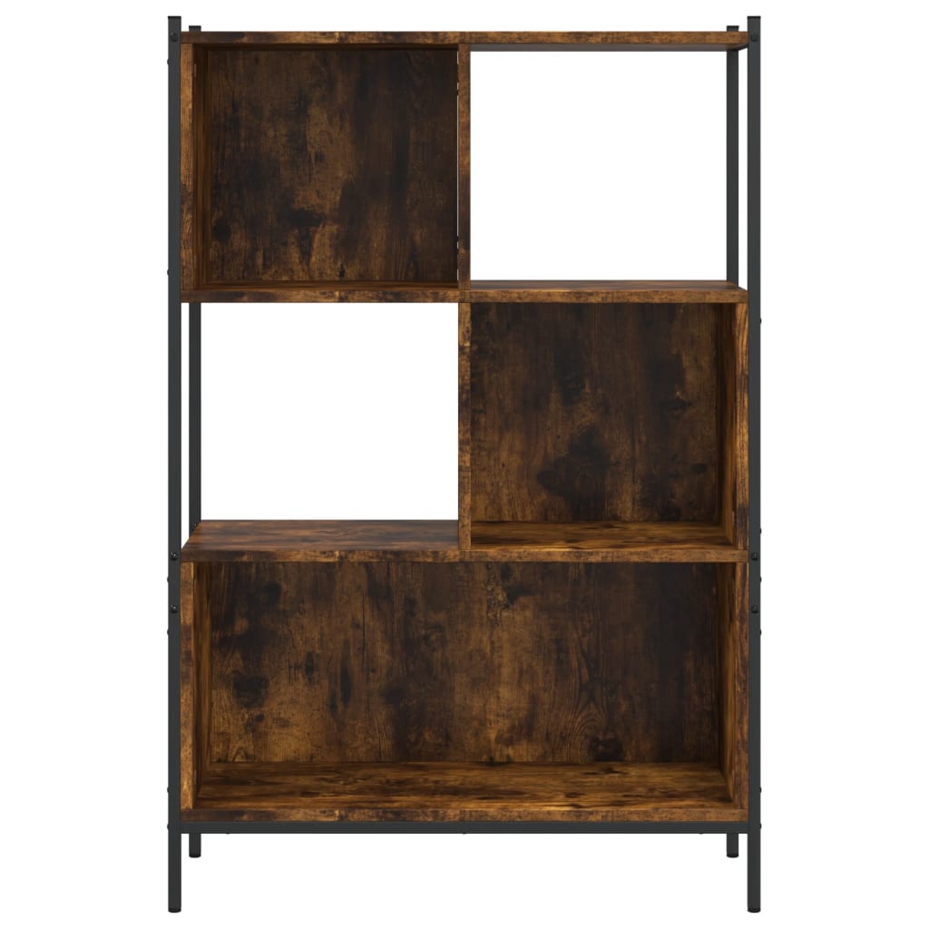 Boekenkast 72x28x109 cm bewerkt hout gerookt eikenkleurig is nu te koop bij PeponiXL, paradijselijk wonen!