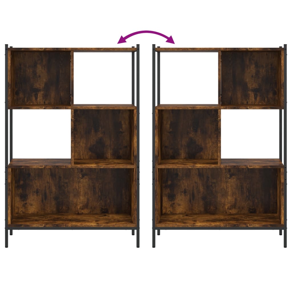 Boekenkast 72x28x109 cm bewerkt hout gerookt eikenkleurig is nu te koop bij PeponiXL, paradijselijk wonen!