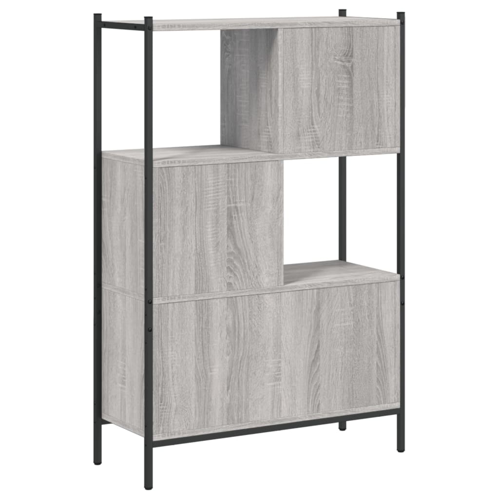 Boekenkast 72x28x109 cm bewerkt hout grijs sonoma eikenkleurig is nu te koop bij PeponiXL, paradijselijk wonen!