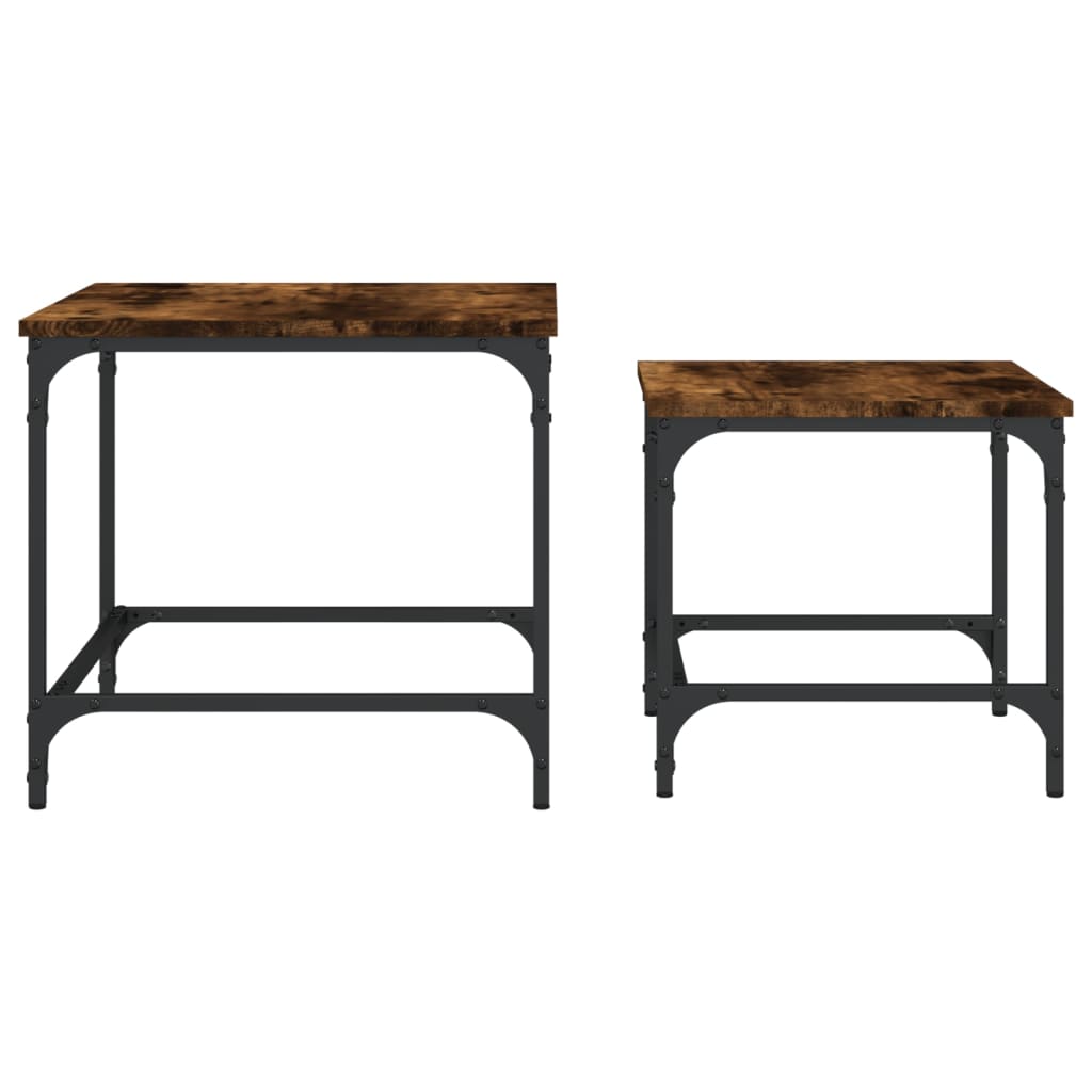 2-delige Tafeltjesset bewerkt hout gerookt eikenkleurig is nu te koop bij PeponiXL, paradijselijk wonen!