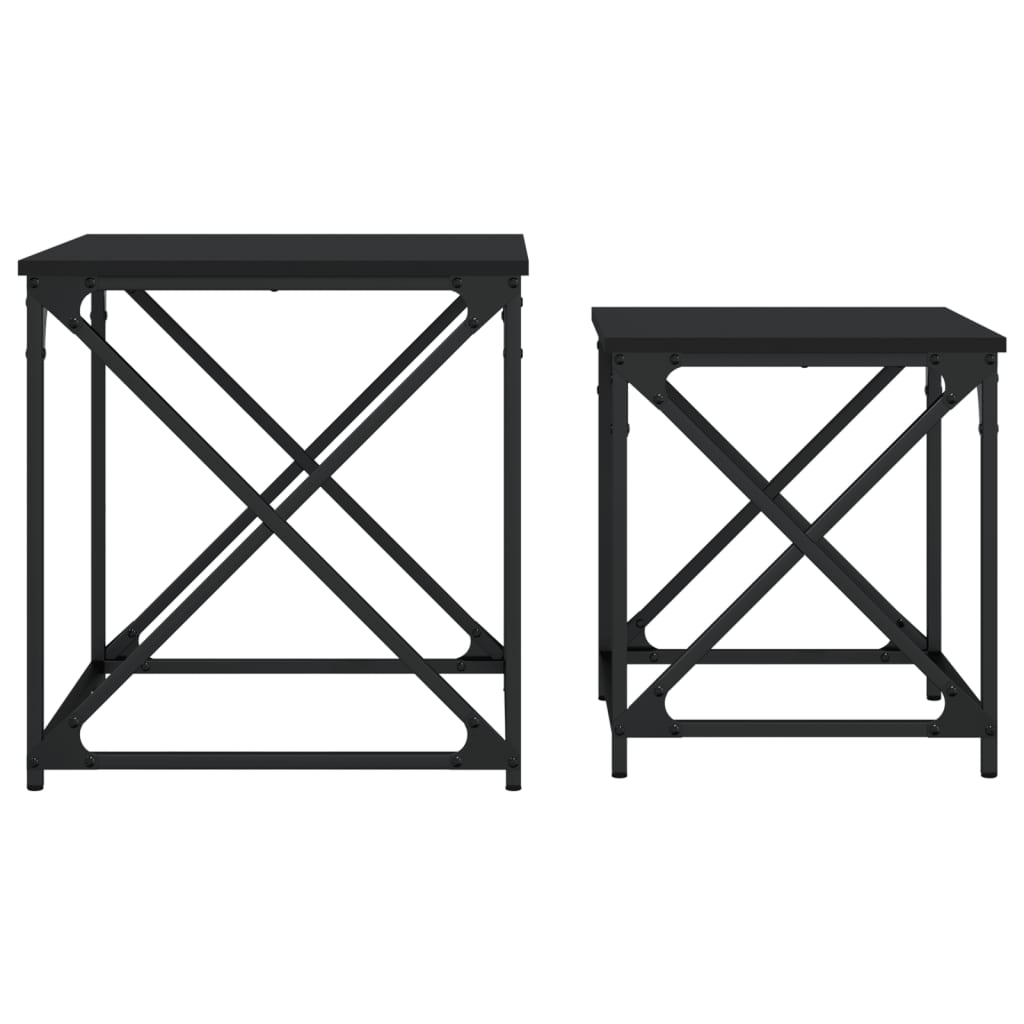 2-delige Tafeltjesset bewerkt hout zwart is nu te koop bij PeponiXL, paradijselijk wonen!