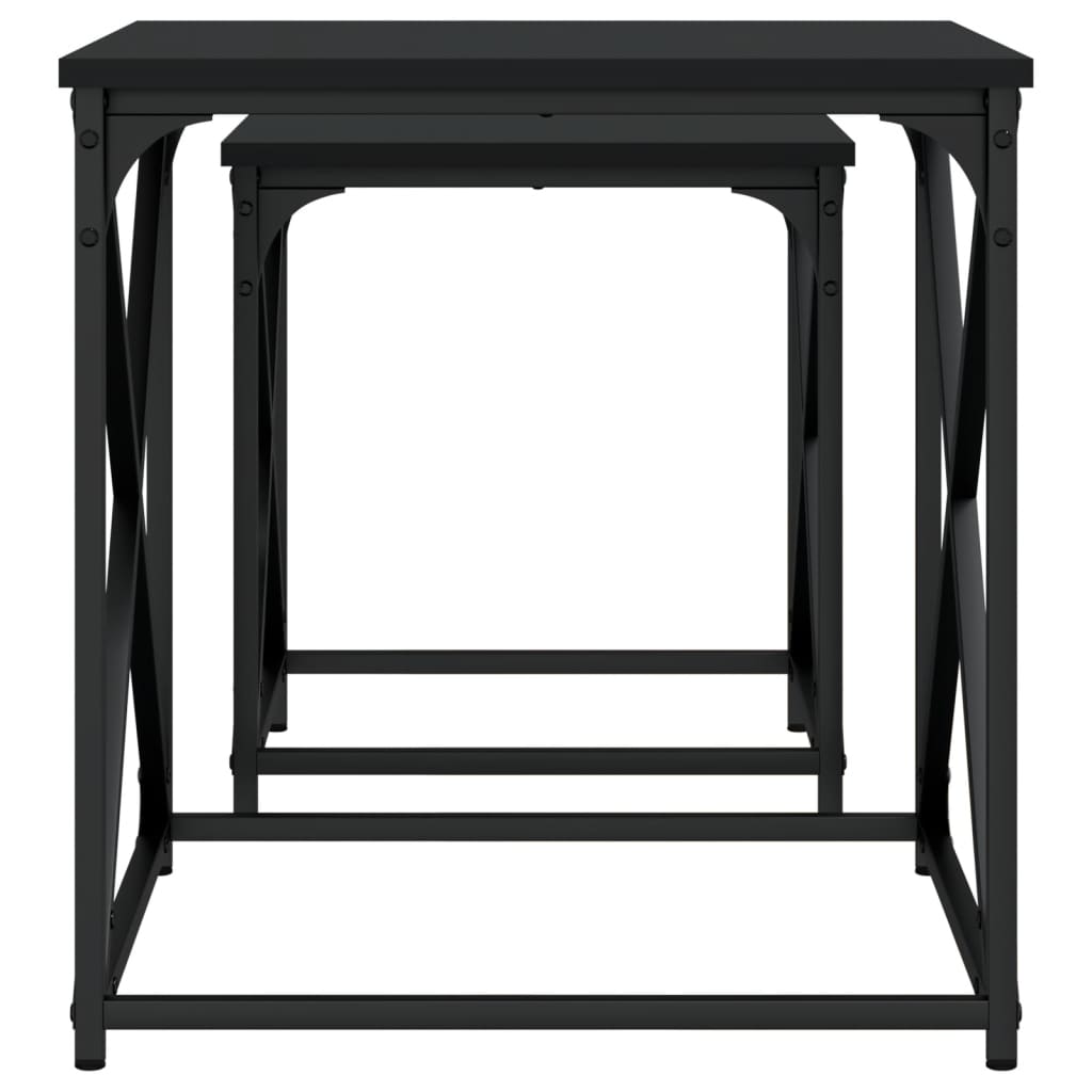 2-delige Tafeltjesset bewerkt hout zwart is nu te koop bij PeponiXL, paradijselijk wonen!