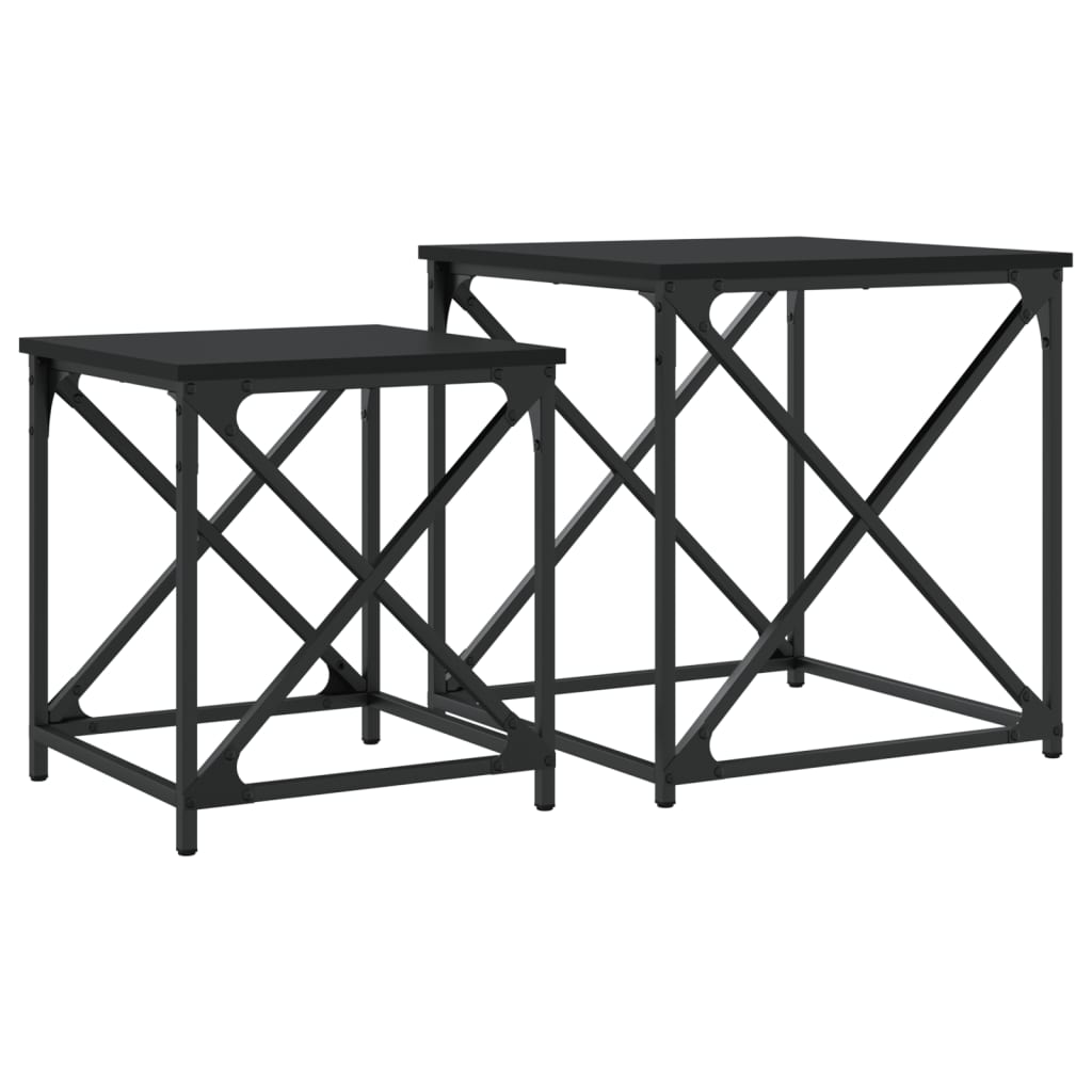2-delige Tafeltjesset bewerkt hout zwart is nu te koop bij PeponiXL, paradijselijk wonen!