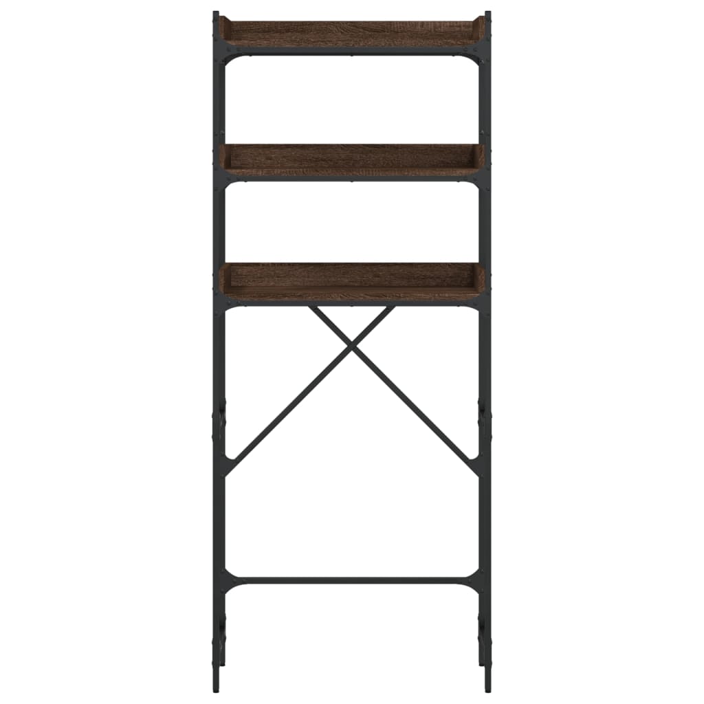 Wasmachinerek 67x25x163 cm bewerkt hout bruin eikenkleur is nu te koop bij PeponiXL, paradijselijk wonen!