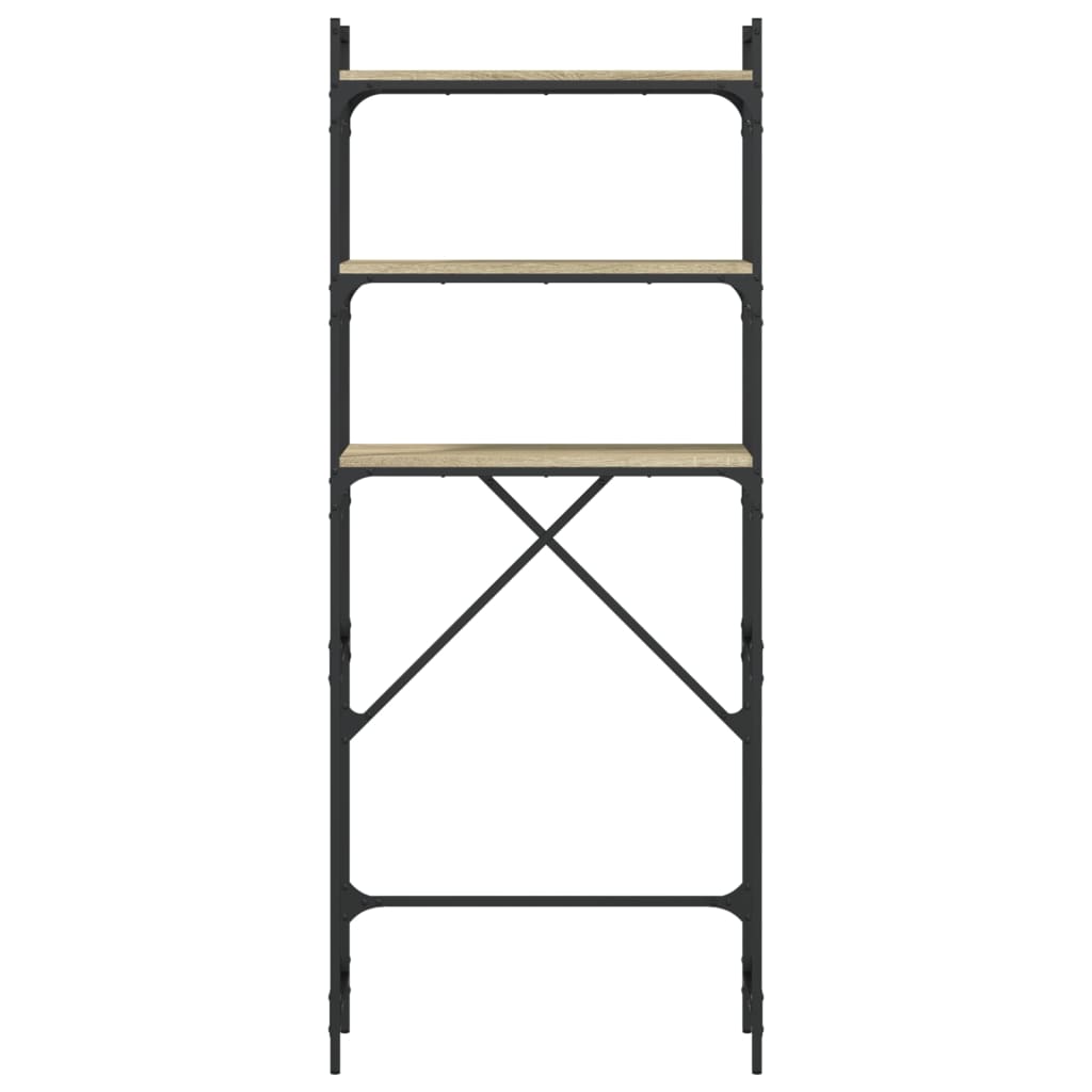 Wasmachinerek 67x25x163 cm bewerkt hout sonoma eikenkleurig is nu te koop bij PeponiXL, paradijselijk wonen!