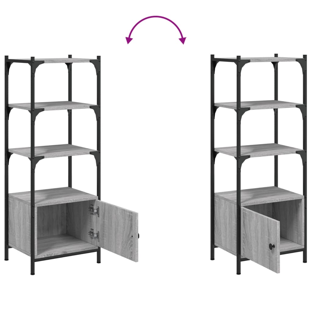 Boekenkast 3-laags 41x30x109,5 cm bewerkt hout grijs sonoma is nu te koop bij PeponiXL, paradijselijk wonen!