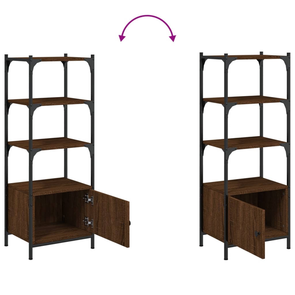 Boekenkast 3-laags 41x30x109,5 cm bewerkt hout bruineikenkleur is nu te koop bij PeponiXL, paradijselijk wonen!