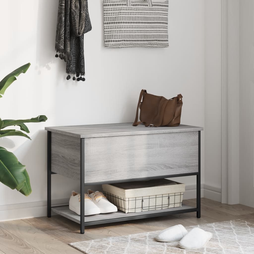 Opbergbankje 70x42,5x47 cm bewerkt hout grijs sonoma eikenkleur is nu te koop bij PeponiXL, paradijselijk wonen!
