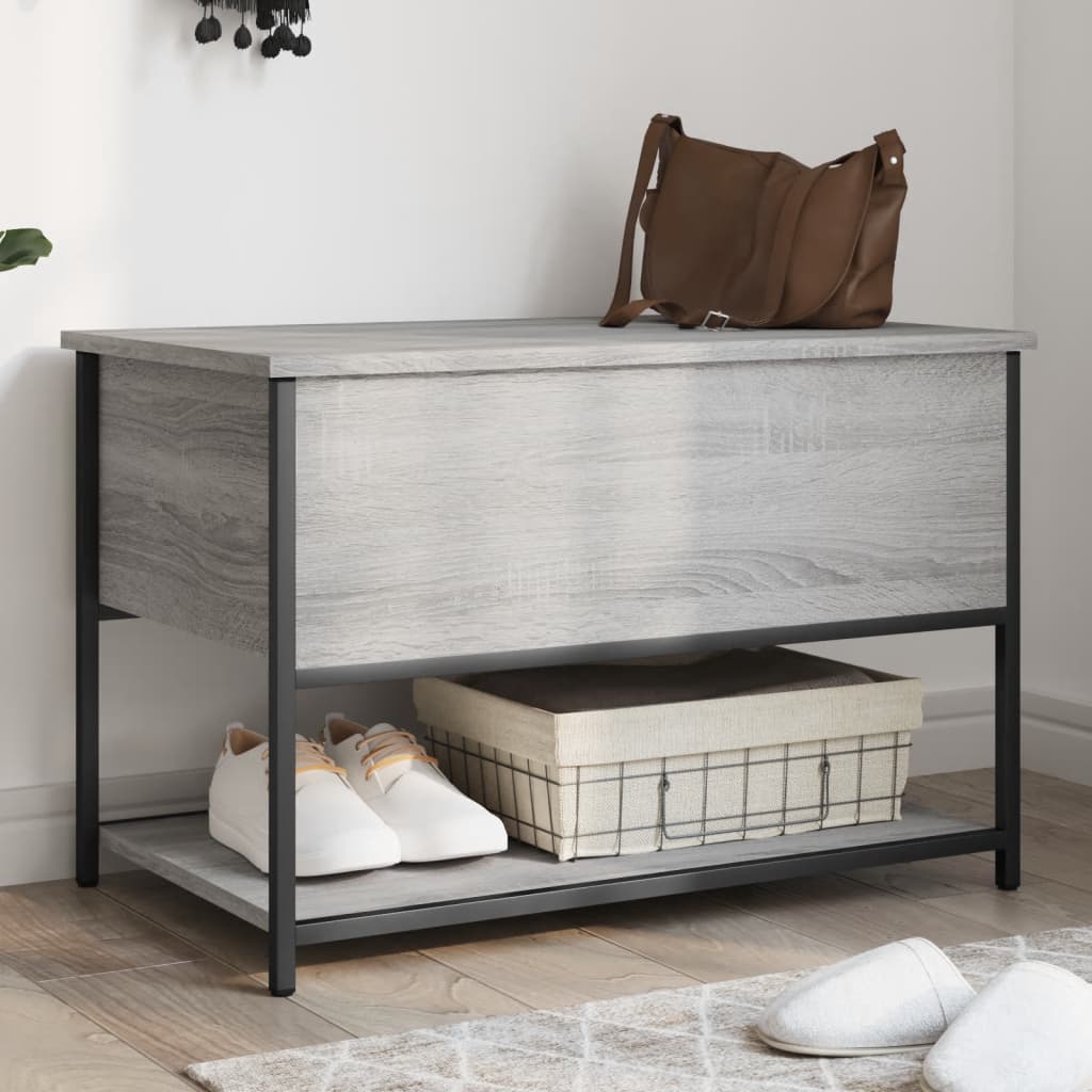 Opbergbankje 70x42,5x47 cm bewerkt hout grijs sonoma eikenkleur is nu te koop bij PeponiXL, paradijselijk wonen!