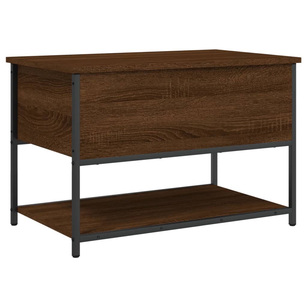 Opbergbankje 70x42,5x47 cm bewerkt hout bruin eikenkleur is nu te koop bij PeponiXL, paradijselijk wonen!