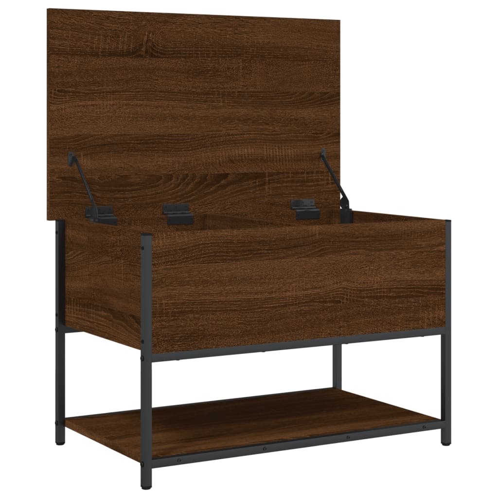 Opbergbankje 70x42,5x47 cm bewerkt hout bruin eikenkleur is nu te koop bij PeponiXL, paradijselijk wonen!